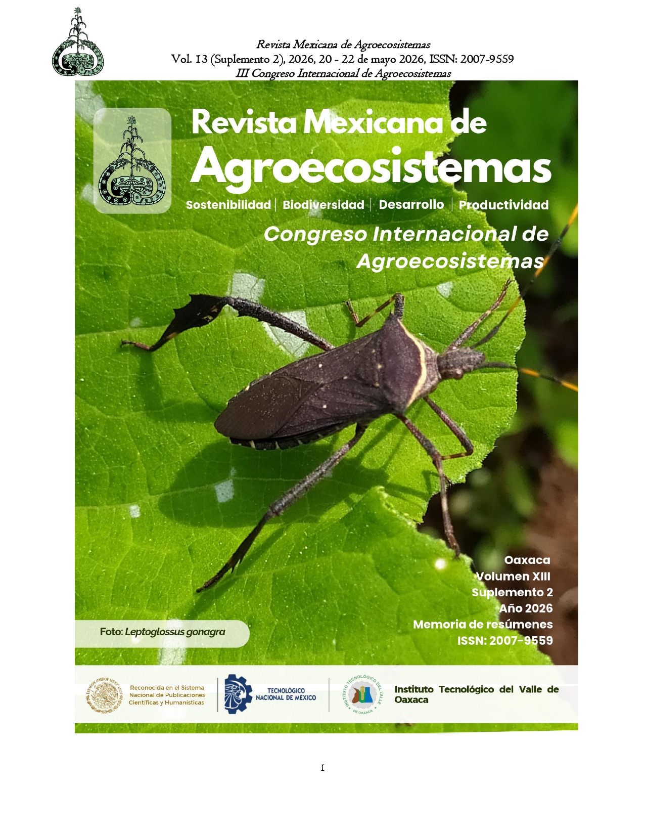 					Ver Vol. 13 Núm. Suplemento 2 (2026): III Congreso Internacional de Agroecosistemas
				